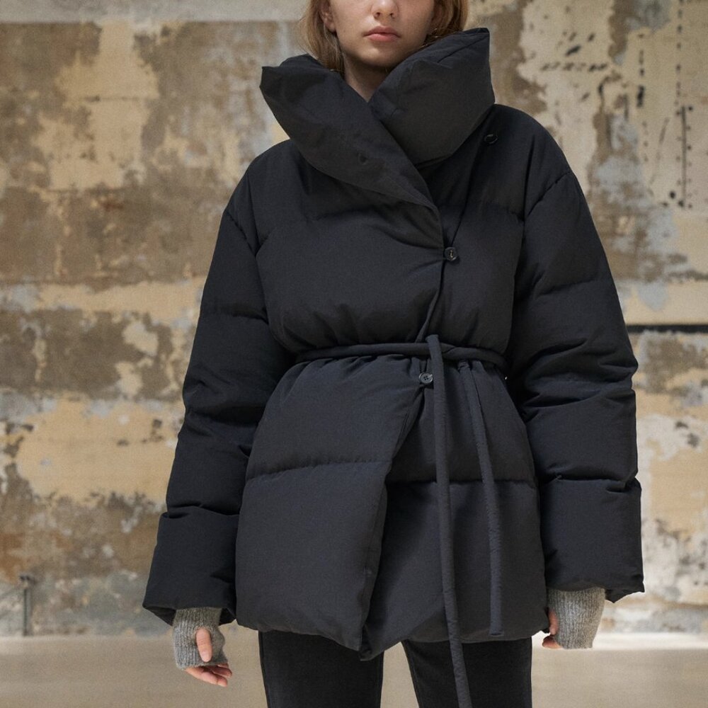 W Concept Lamerei High Neck Down Jacket Puffer Jacket Black S/M